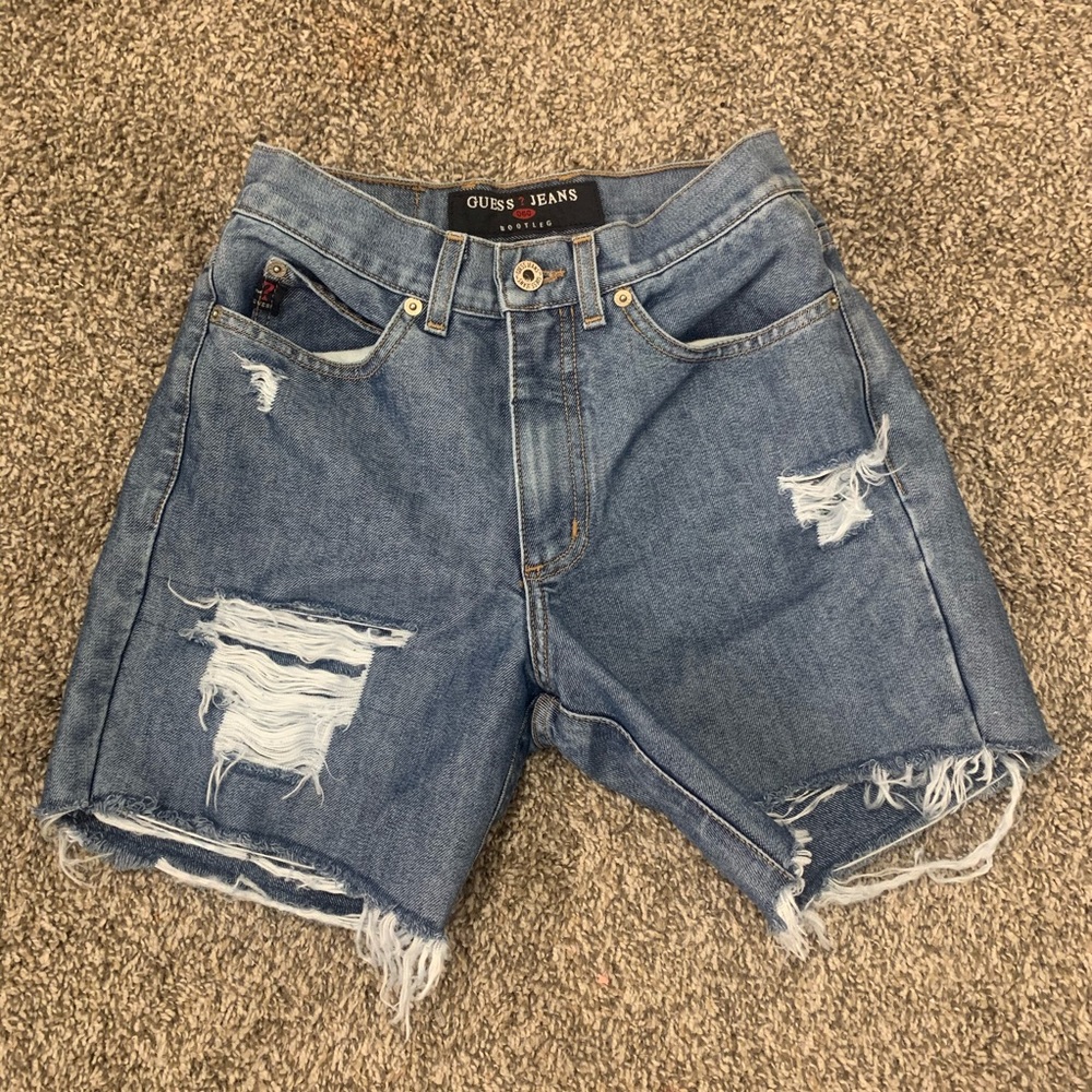 High wasted vintage Guess jean shorts